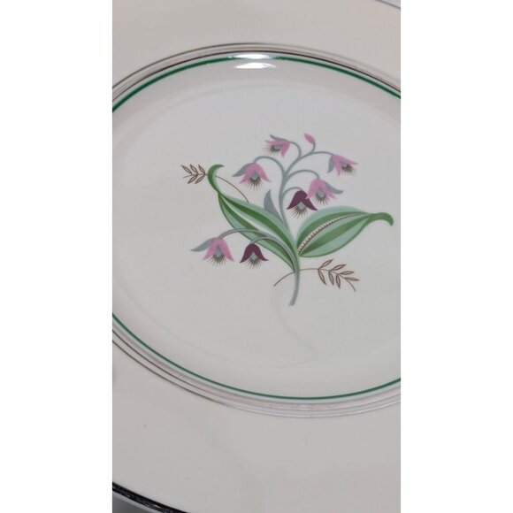 Syracuse China Coralbel Floral Dinner Plate With Platinum Trim - Picture 5 of 10